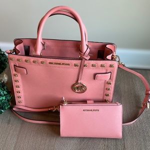 Michael Kors Pink Leather Rayne Crossbody Bag